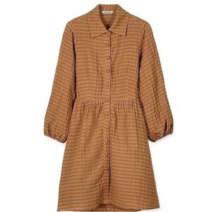Country Road Print Puff Sleeve Dress - Cinnamon